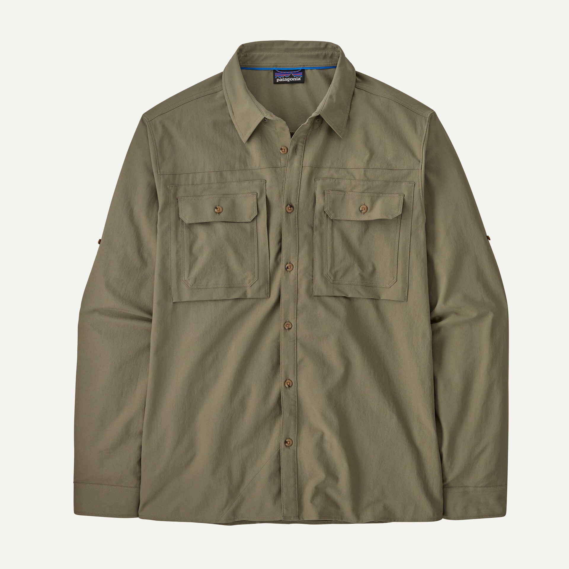 river rock green Long-Sleeved Self Guided Sun Shirt Man