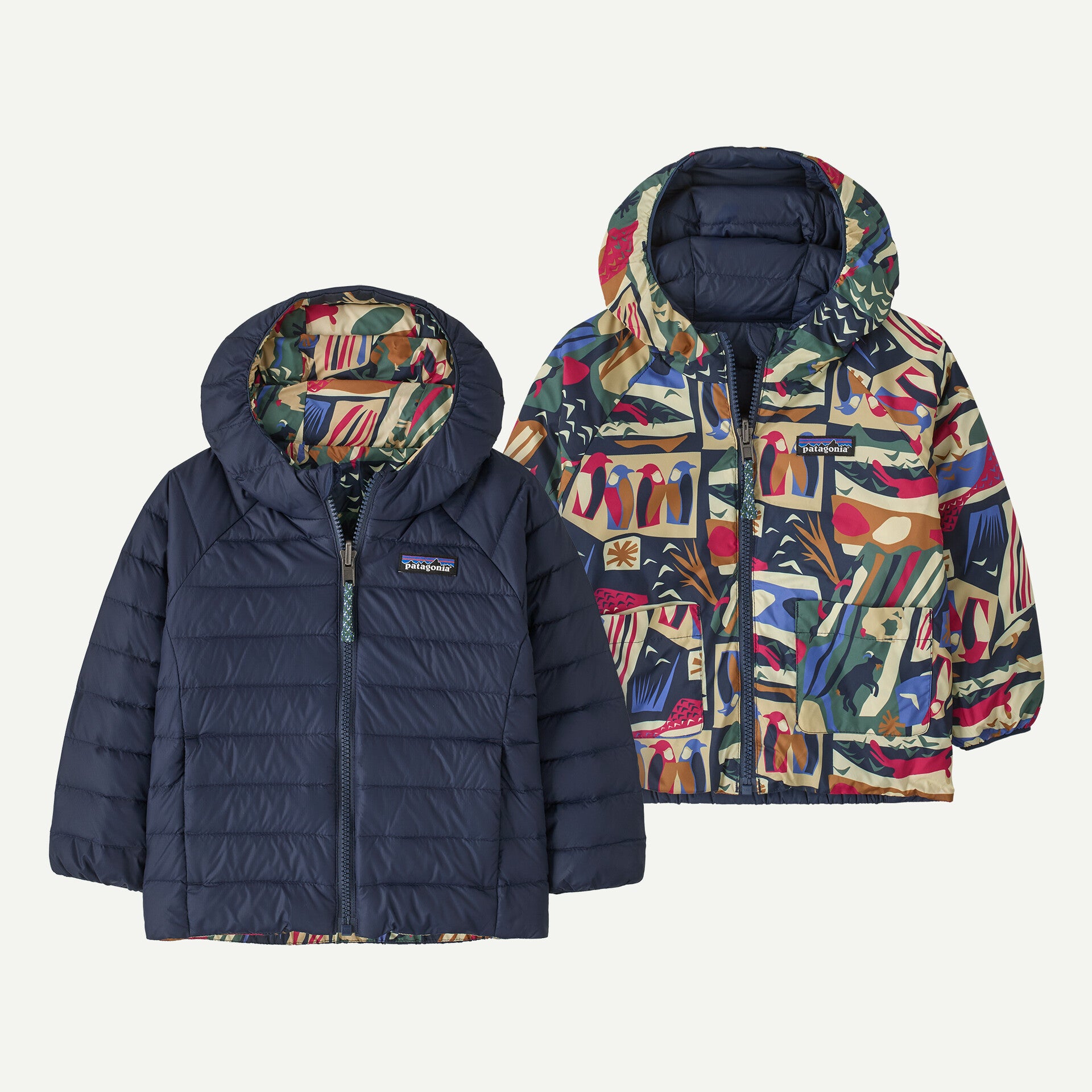 lets chat: new navy Reversible Sweater Down Sweater Hood Baby