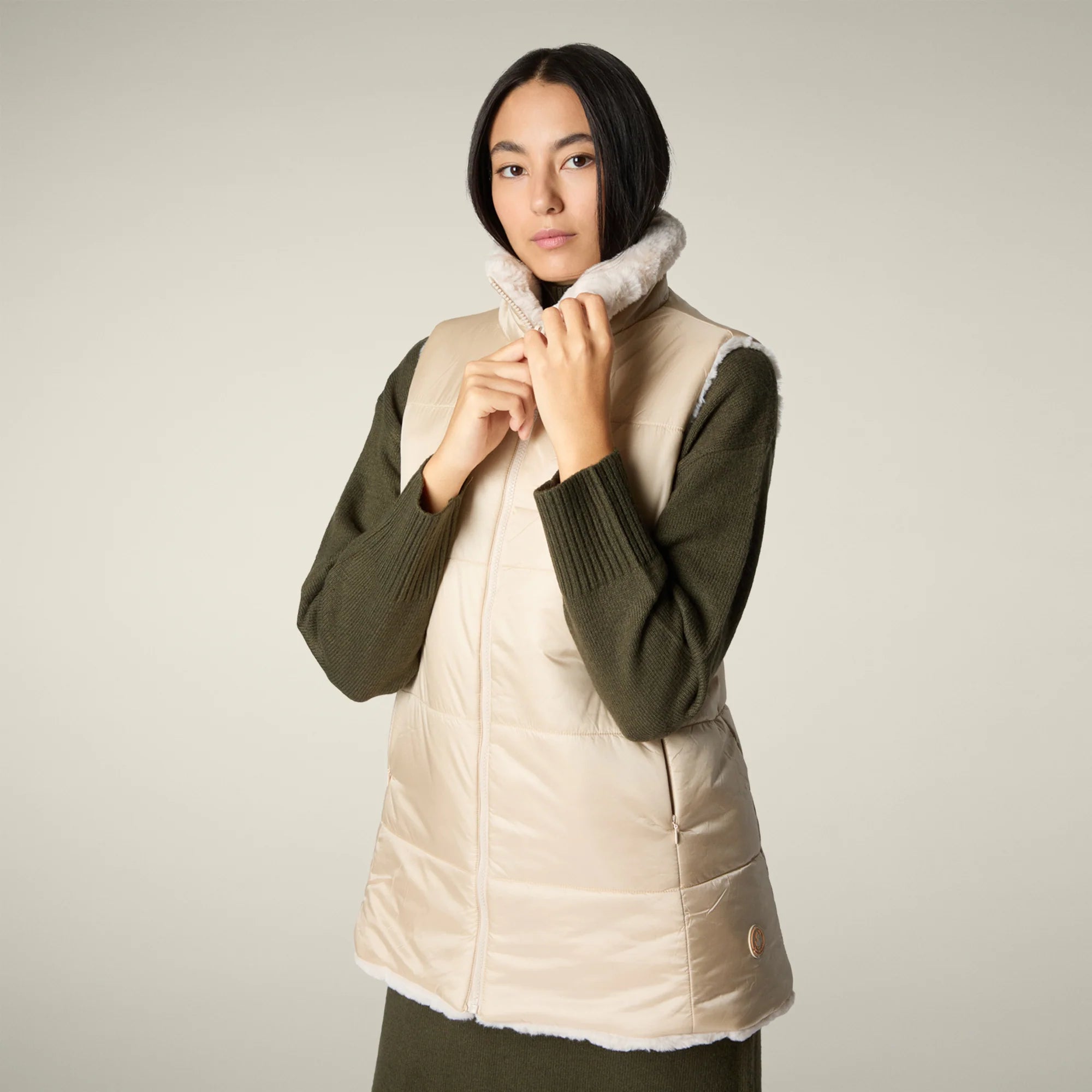 Nives Reversible Faux Fur Vest W