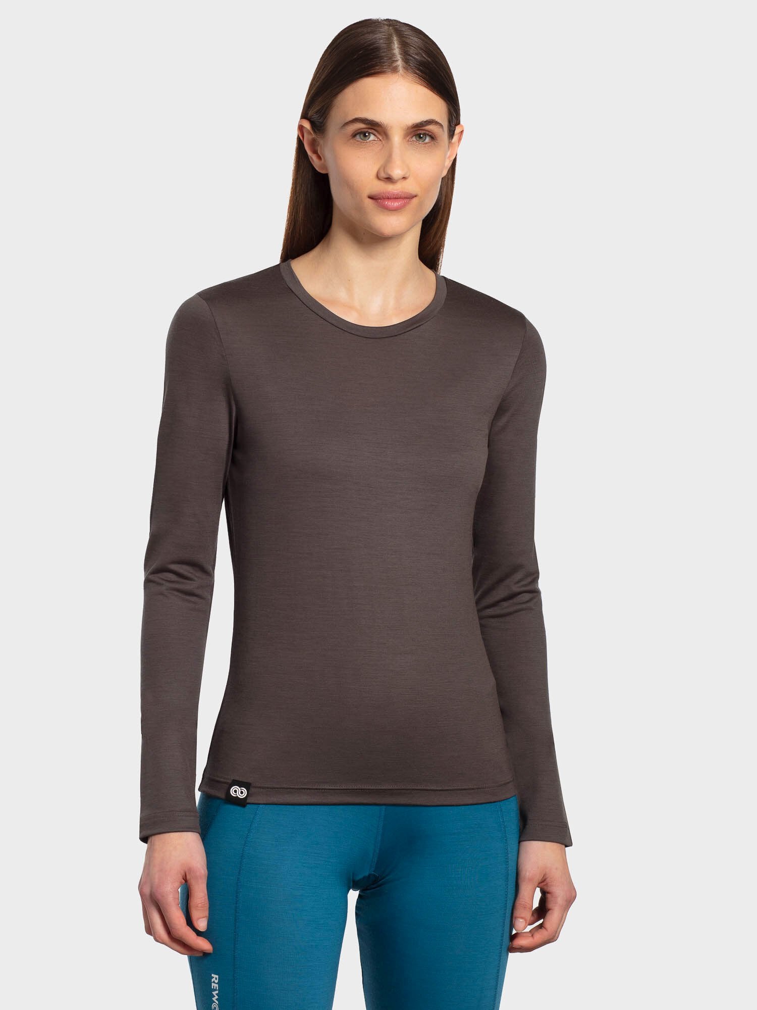 deep taupe Merino T-Shirt Long Sleeeve W