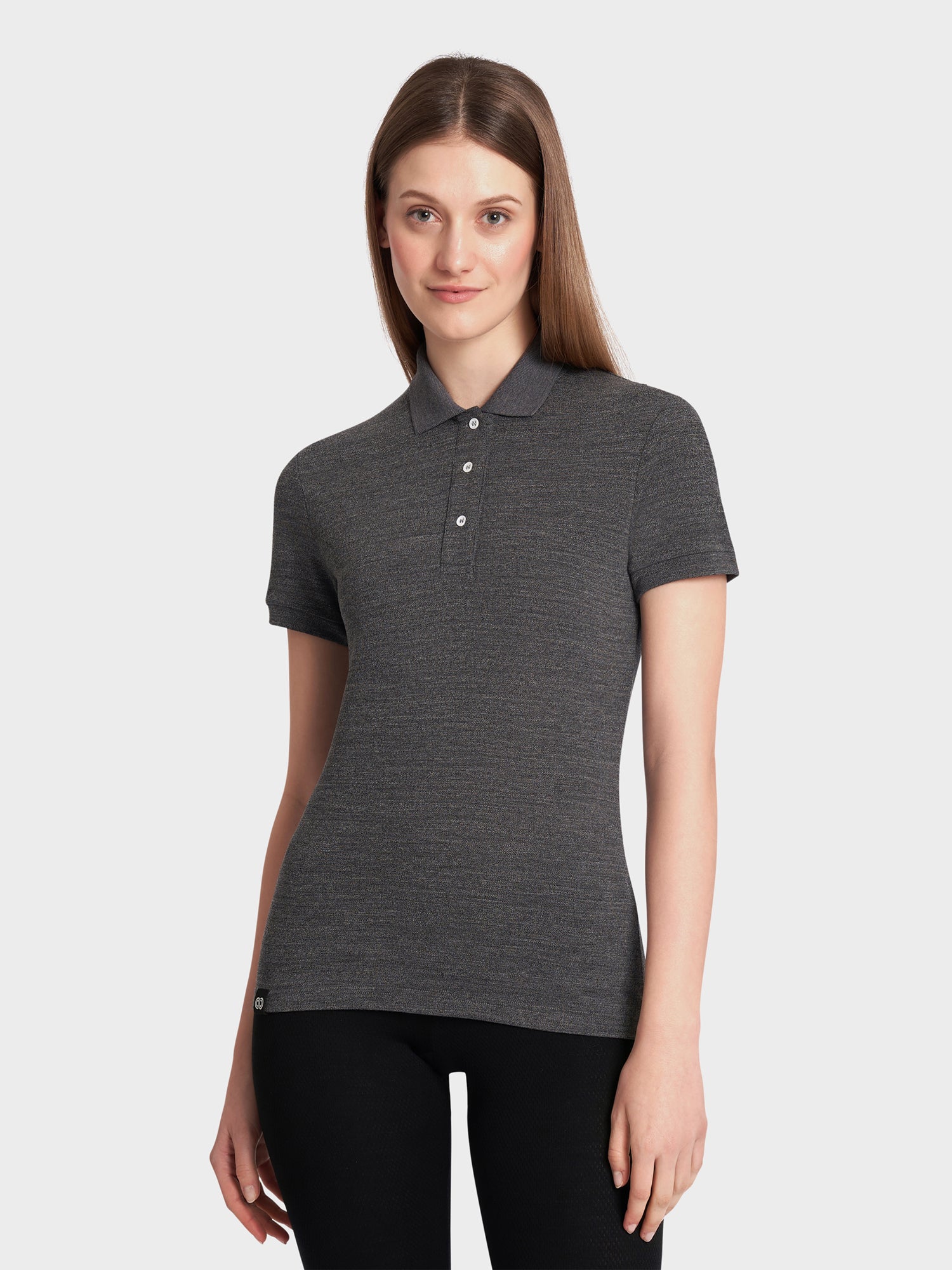 charcoal Cleo Polo Shirt SS W