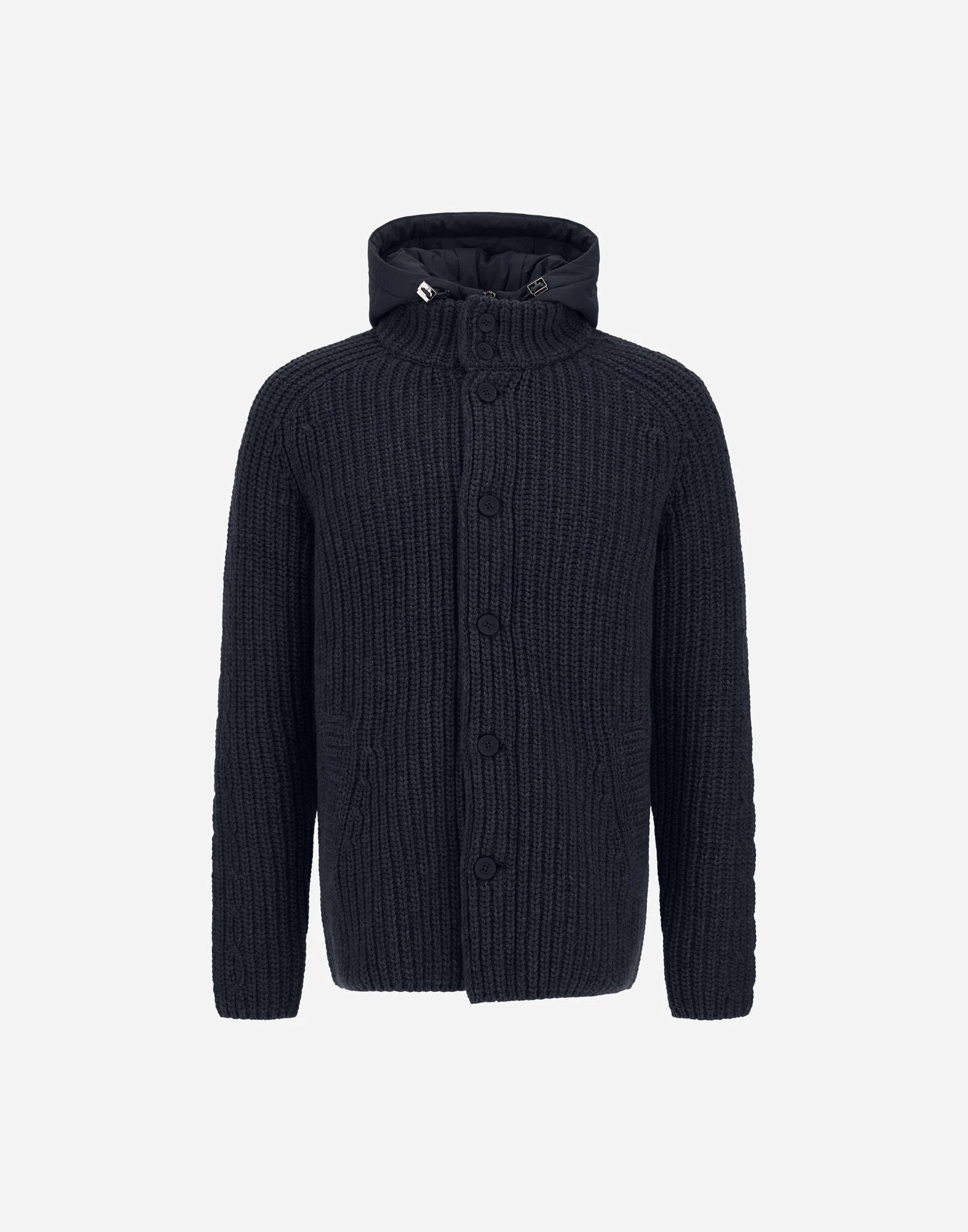 blu navy Wool Jacket Raised Texture Man