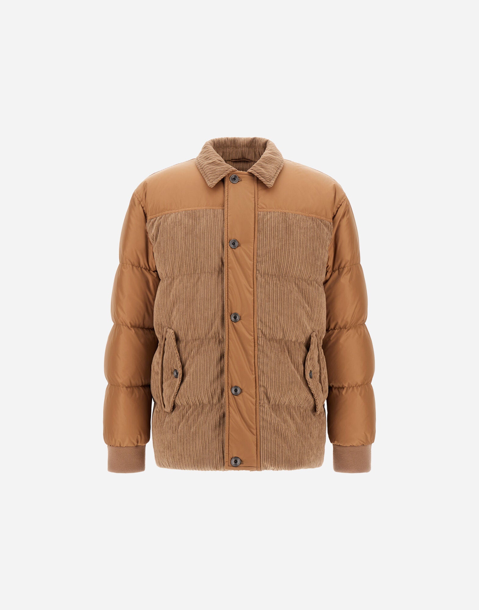 camel Jacket in Corduroy and Nylon Chamonix Man