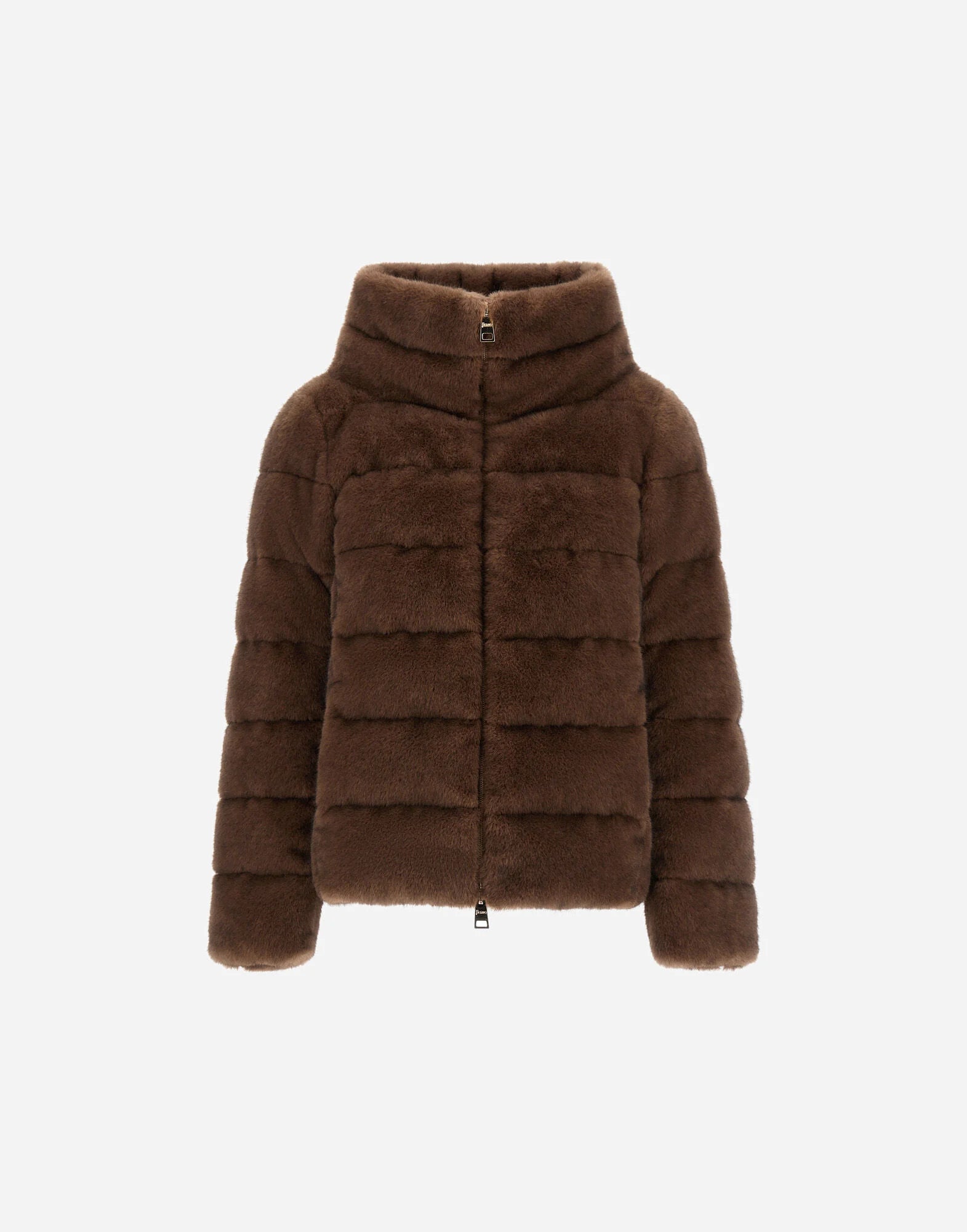 dark chocolate Melange Mink-Effect Jacket Wmn