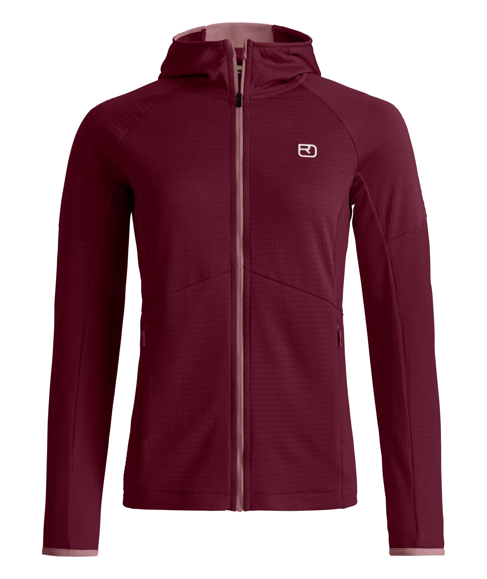 red malbec Fleece Light Grid Hoody Wmn