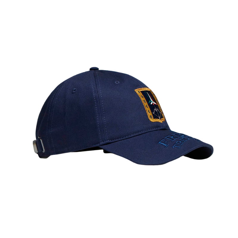 blu navy Cotton Cap With Embroideries