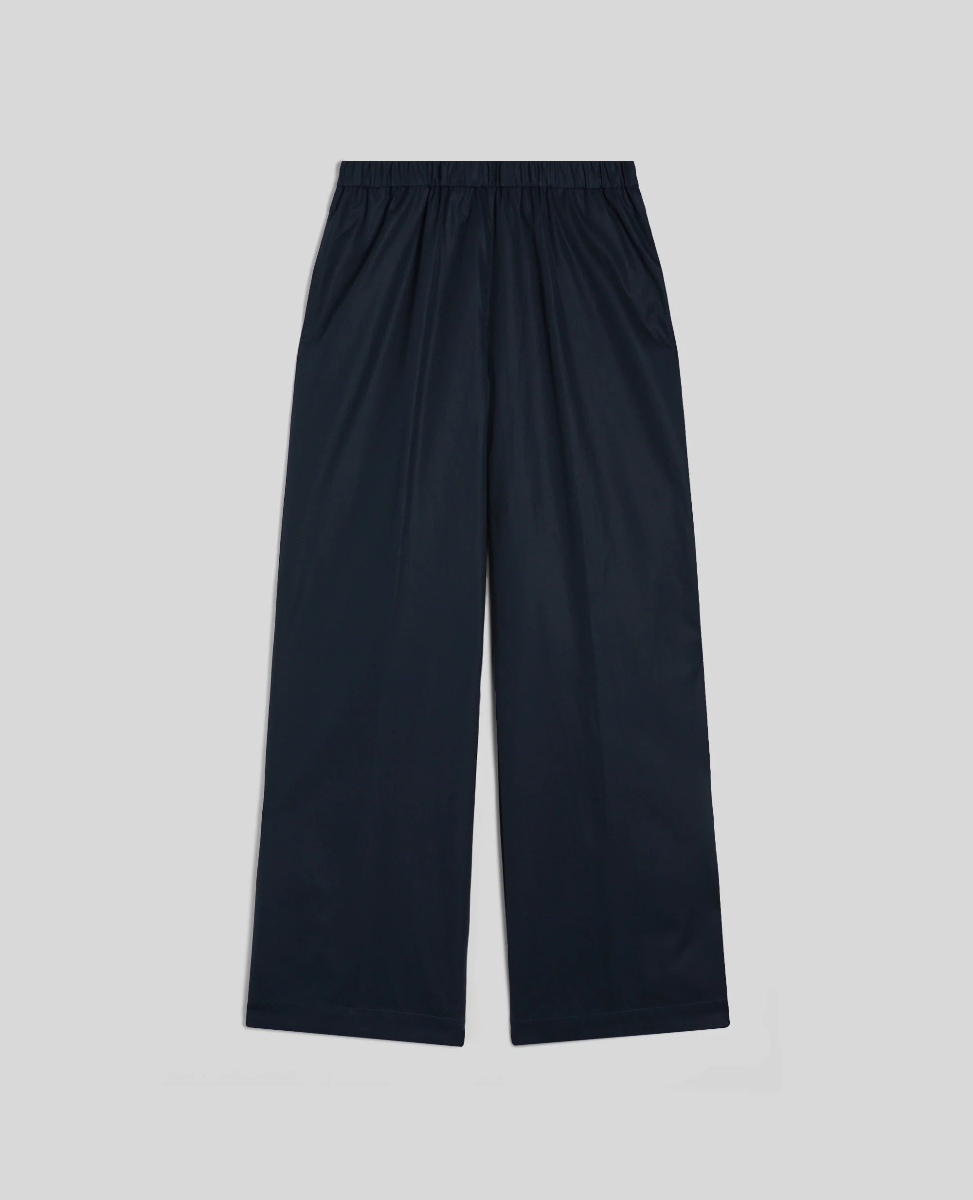 navy Cotton Poplin Trousers W