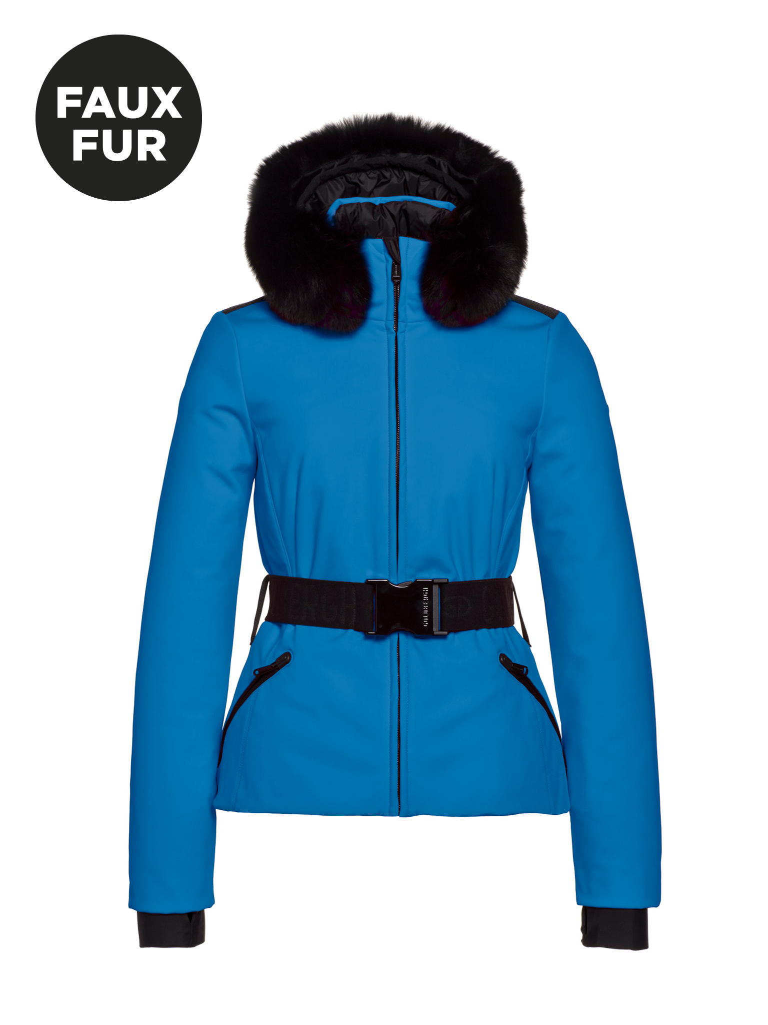 electric blue Hida Ski Jacket Faux Border W