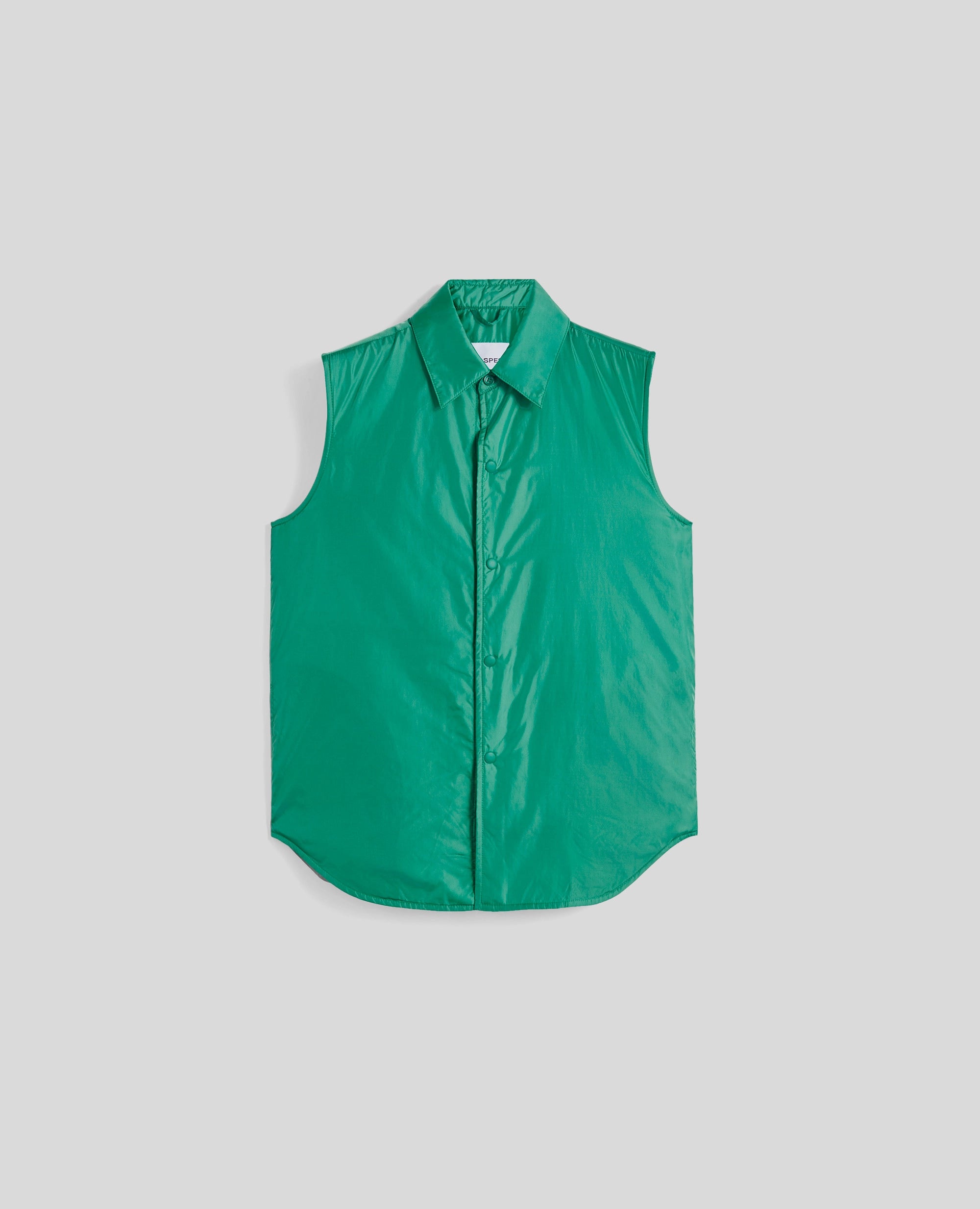 green Soft Nylon Padded Gilet W